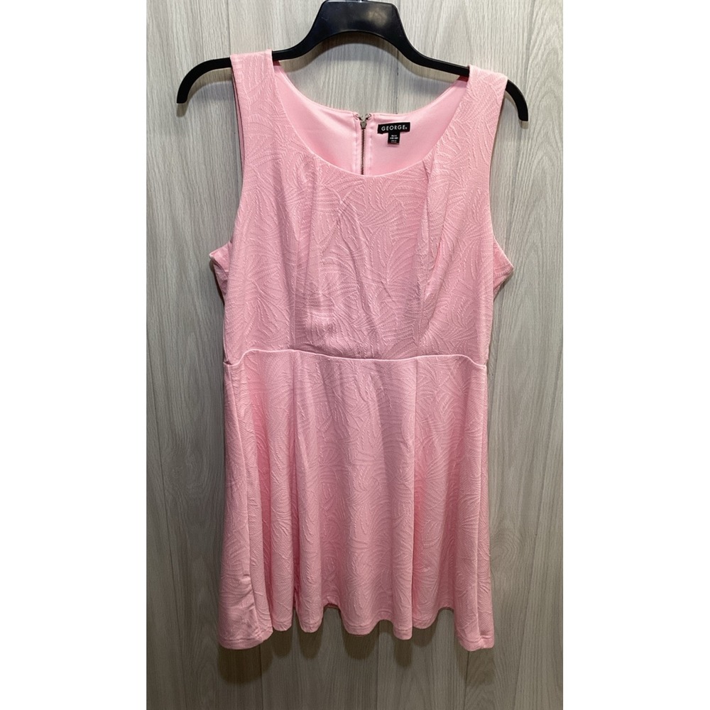 GEORGE Women's (Size XL) Sleeveless Round Neck Zip Up Dress Waist Accent Stretch